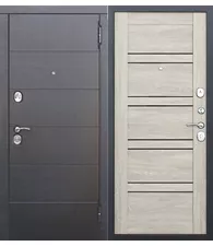 Входная металлическая дверь 10,5 см Чикаго Царга дуб шале белый с МДФ панелями