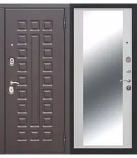 Входная металлическая дверь 10 см МОНАРХ Зеркало Белый ясень