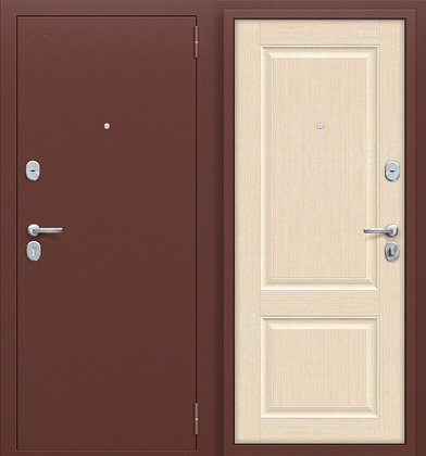 Входная дверь Тайга-7 Антик Медный Бежевый клен