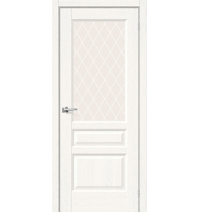 Межкомнатная дверь экошпон Неоклассик-35 White Wood White Сrystal