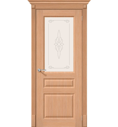 Межкомнатная шпонированная дверь Статус-15 Ф-01 (Дуб)   Худ.